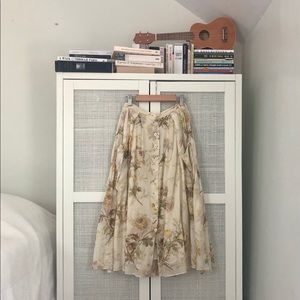 Mango Floral Midi Skirt